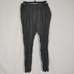 Ruby Yaya Gray Linen Pants Straight Leg Women's Si